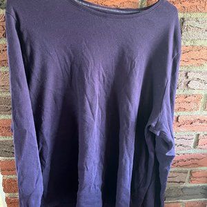 Croft & Barrow, 2X, Dark Purple, Long Sleeve Tee Shirt